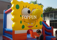 Kuning 0,55 mm PVC Tarpaulin Inflatable Jumping Castle Dengan Spongebob CE