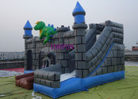 Jahit Pencetakan Penuh PVC Tarpaulin Inflatable Jumping Castle Jurassic Park