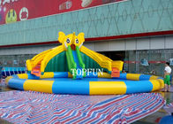 Taman Air Inflatable terpal PVC kustom dengan kolam renang untuk anak-anak / dewasa