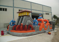 PVC Tarpaulin Outdoor Inflatable Amusement Park Dengan Big Slide