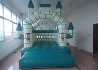Commercial Castle Tipe Green Inflatable Jumping Castle 5 x 4 m PVC Tarpaulin