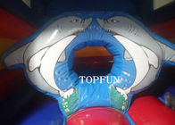 Kustom 4 X 4 M Ikan Bentuk Happy Hop Castle Melompat Tiup Untuk Anak-Anak