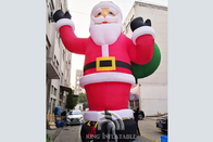 Raksasa 33 Ft / 10M Inflatable Santa Outdoor Dekorasi Natal Inflatable Meledakkan Santa Claus