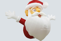 Manusia Salju Tiup Natal 3.6m X 2.0m Dekorasi Luar Ruangan Santa Claus yang Ditiup Udara Berbaring Di Tanah