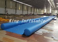 Komersial Blue City Big Inflatable Slip N Slide Dengan Single Lane 50m Panjang Durable