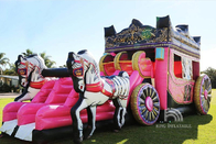 Anak-anak Party Princess Carriage Bounce House Dengan Slide Komersial Inflatable Bouncer Castle Untuk Anak Perempuan