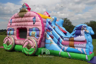Anak-anak Party Princess Carriage Bounce House Dengan Slide Komersial Inflatable Bouncer Castle Untuk Anak Perempuan