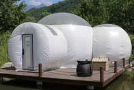 PVC Bubble Tent House Dengan Kamar Tidur Outdoor Camping Hotel Putih Setengah Jelas Melindungi Privasi Ruangan Tenda Tiup