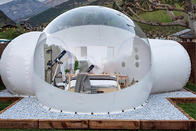 PVC Bubble Tent House Dengan Kamar Tidur Outdoor Camping Hotel Putih Setengah Jelas Melindungi Privasi Ruangan Tenda Tiup