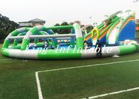 Outdoor raksasa Inflatable Water Park 30m Diameter Blower Konstan Dengan Slide Buaya