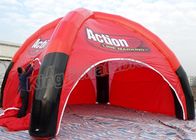 Tenda Acara Inflatable Spider 9m Diameter Merah Dengan Empat Pilar Untuk Penggunaan Komersial
