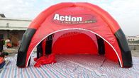 Tenda Acara Inflatable Spider 9m Diameter Merah Dengan Empat Pilar Untuk Penggunaan Komersial
