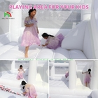 Anak-anak Melompat Bounce Slide Putih Pernikahan Inflatable Bouncy House Dengan Ball Pit Pool