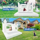 Anak-anak Melompat Bounce Slide Putih Pernikahan Inflatable Bouncy House Dengan Ball Pit Pool