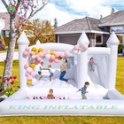 Commercial Inflatable White Jumping Bouncer Castle Bounce House White Bounce Castle Dengan Ball Pit