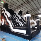 Komersial Bouncer Inflatable Jumping Castle Pernikahan Toddler Hitam Bounce House Dengan Slide
