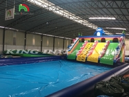 Olahraga Luar Ruang Taman Slide Inflatable Inflate Slide Air Inflatable Besar Dengan Kolam Renang