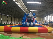 Taman Air Inflatable Dengan Slide Air Dan Kolam Renang Custom Inflatable Ground Water Park Untuk Anak-anak Dan Dewasa