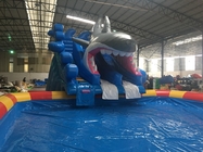 Taman Air Inflatable Dengan Slide Air Dan Kolam Renang Custom Inflatable Ground Water Park Untuk Anak-anak Dan Dewasa