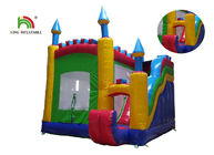 Luar ruangan 0,55mm PVC Terpal Inflatable Jumping Castle Dengan Slide Untuk Sewa