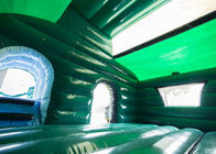 Slide Combo Green Agricultural Car Inflatable Jumping Castle Untuk Disewakan 1 - 2 Tahun Garansi