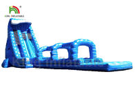 Biru Single Lane terbuka Inflatable Air Slide Untuk Dewasa Disesuaikan 15 * 5m EN71