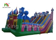0.55mm PVC Plato Terpal Biru Inflatable Amusement Park / Anak-anak Bermain Di Luar