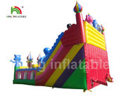 0.55mm PVC Plato Terpal Biru Inflatable Amusement Park / Anak-anak Bermain Di Luar