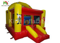 Fire Retardant Red Inflatable Castle Trampoline Dengan Slide Untuk Sewa Pesta Anak-Anak