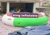 Aquatic Green / White Jumping Inflatable Air Toy, PVC 5m Diameter Water Trampoline