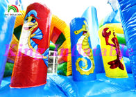 0.55mm PVC Terpal Multiplay Inflatable Jumping Castle Dengan Slide Dan Hewan Laut