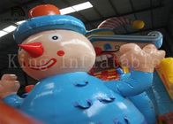 Warna-warni Clown 0.55mm PVC Inflatable Rumah Bouncing Komersial Dengan Slide Untuk Anak-Anak