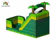 Green Amusement Park Komersial Kelas Inflatable Dewasa Dry Slide Logo Kustom
