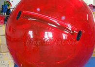 Red 0.8mm PVC / PTU 2m Diameter Inflatable Walk On Water Ball Dengan Percetakan