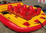 PVC Terpal Inflatable Fly Fishing Boats Kuning / Merah Towable UFO Toy Untuk Olahraga Pantai