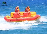 PVC Terpal Inflatable Fly Fishing Boats Kuning / Merah Towable UFO Toy Untuk Olahraga Pantai