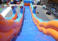 Biru / Jeruk PVC Tarpaulin Inflatable Dry Slide Eco - Friendly For Outdoor