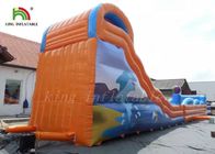Biru / Jeruk PVC Tarpaulin Inflatable Dry Slide Eco - Friendly For Outdoor