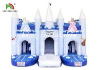 Castle beku Blow Up Bouncer Combo Slide Castle Biru / Putih PVC Tarpaulin Castle