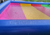 8 * 8 m Biru Rainbow Pool Warna Air Tiup Untuk Anak-Anak Bermain