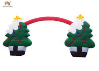 EN14960 Produk Iklan Tiup 11 * 5 m Meledakkan Pohon Natal Lengkungan Santa