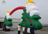 EN14960 Produk Iklan Tiup 11 * 5 m Meledakkan Pohon Natal Lengkungan Santa