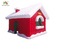 5 * 4 * 4 m Produk Iklan Inflatable Dekorasi Festival Natal Rumah Merah Tenda