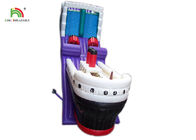 Anti-UV PVC Tarpaulin Colorful Inflatable Dry Slide Double Lanes perosotan kapal bajak laut