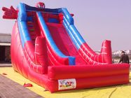 Slide Air Tiup PVC Warna Merah Dengan Kolam Renang Di Depan / Spiderman Slide Untuk anak-anak
