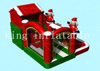 EN71 Produk Natal Tiup Istana Goyang Dengan Terpal PVC Geser