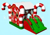 Outdoor Merry Christmas Rumah Bouncing Tiup Slide Kering Dengan Blower Udara