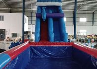 Tema lumba-lumba terpal PVC tahan lama Tiup Dolphin pool Slide dengan ketinggian berbeda