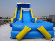 Seluncur Air Inflatable Kuning Luar Raksasa Dengan Kolam Renang / Taman Air Komersial Untuk Anak-Anak