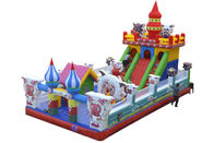 0.4mm PVC Outdoor Inflatable Amusement Playground Theme Trampoline Park Dengan Slide